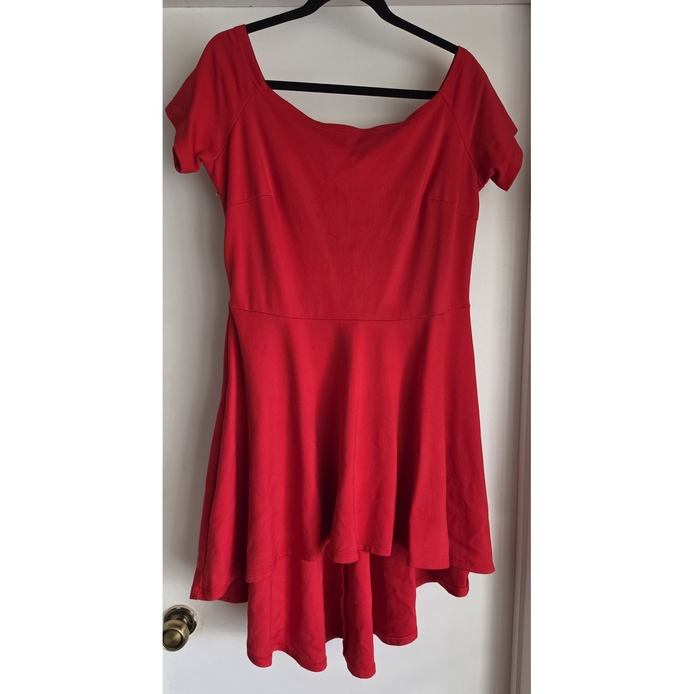 Sarin Mathews Women's Red Cotton Blend Dress Size‎ XXL Hi-low